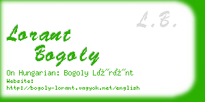 lorant bogoly business card